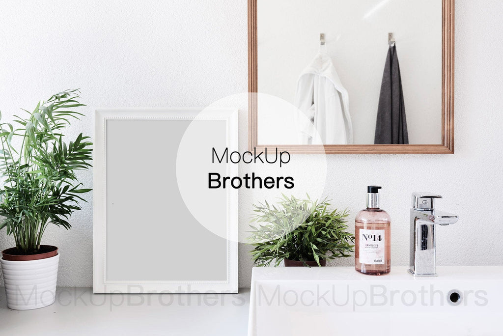 Bathroom frame mockup by Mockup brothers