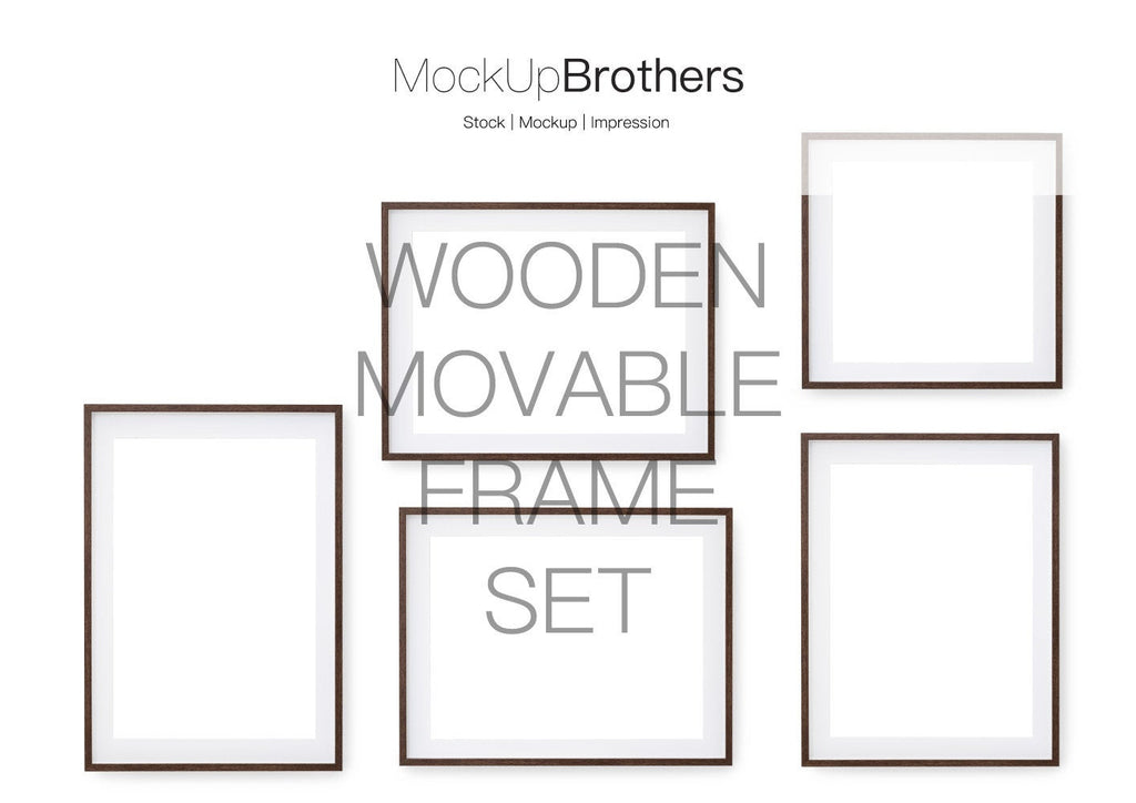 Movable Frame Mockup Set wood