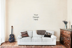 Living room wall for large paintings by Mockup Brothers