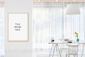 Interior Dining Room Mockup with Frame D01