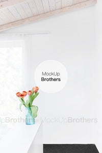 Vertical living room mockup by Mockup Brothers