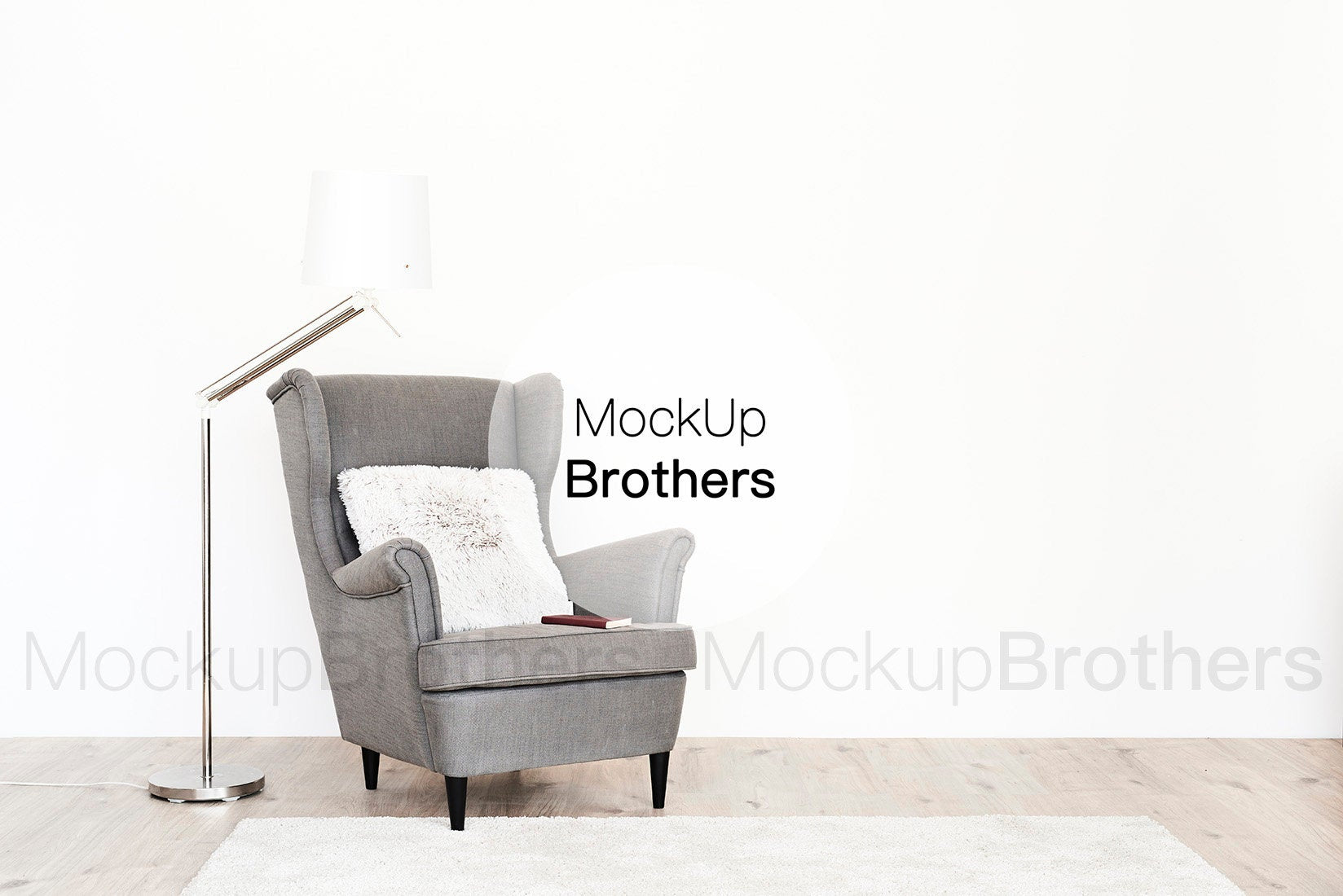 Interior mockup with sofa by Mockup Brothers