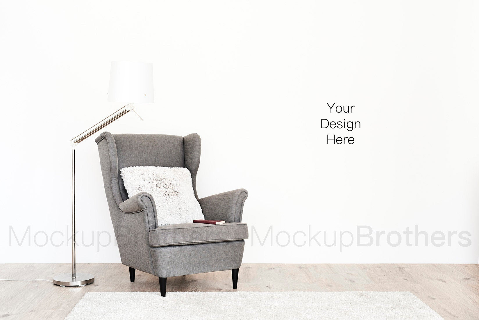 Room mock up with blank wall for posters by mockup Brothers