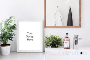 Frame mock up with white color
