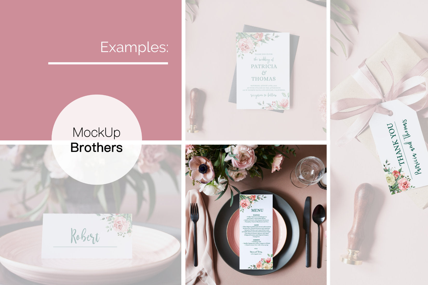 Wedding menu mockup W03_00