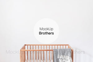Nursery room mockup with crib by Mockup Brothers