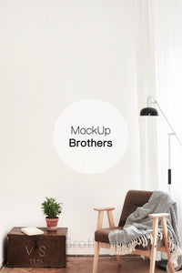Interior mock up with blank wall from Mockup Brothers